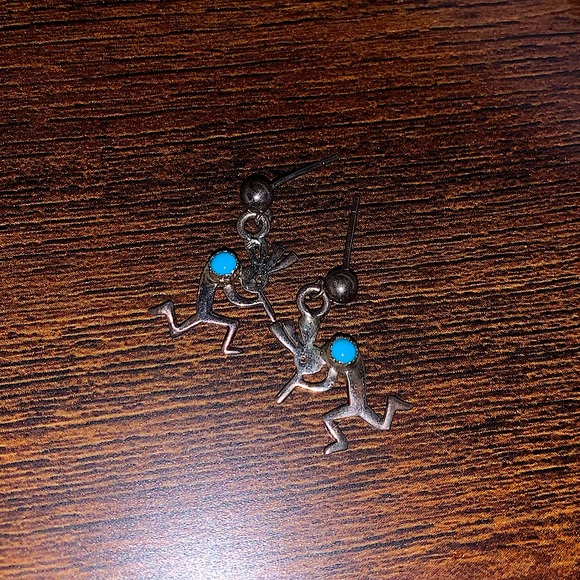 Kokopelli Turquoise Earrings - Picture 5 of 5